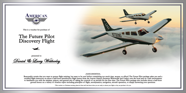 Mock Plane Flight Gift Certificate